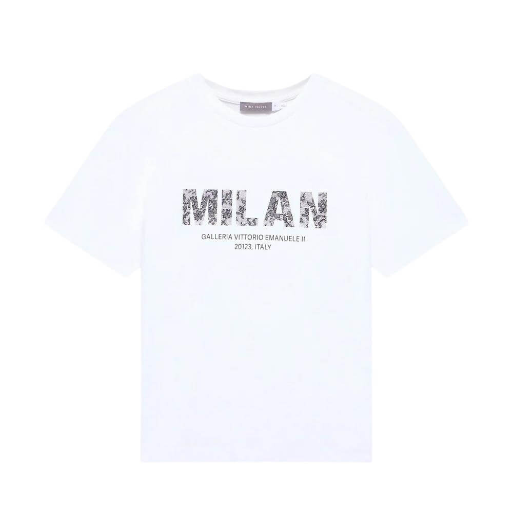 Mint Velvet White Cotton Milan Graphic T-Shirt